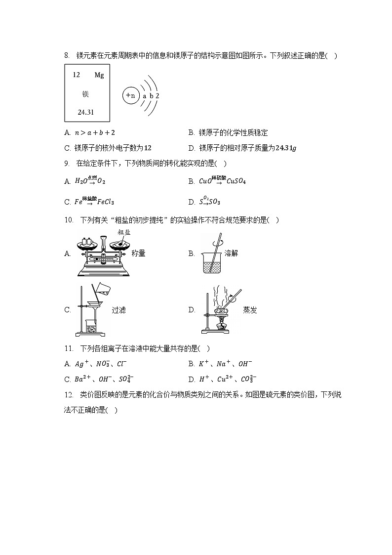 2023年江苏省无锡市宜兴市中考化学一模试卷（含解析）02