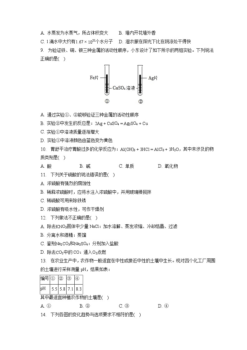 2023年湖南省郴州市中考化学试卷(含答案解析)02