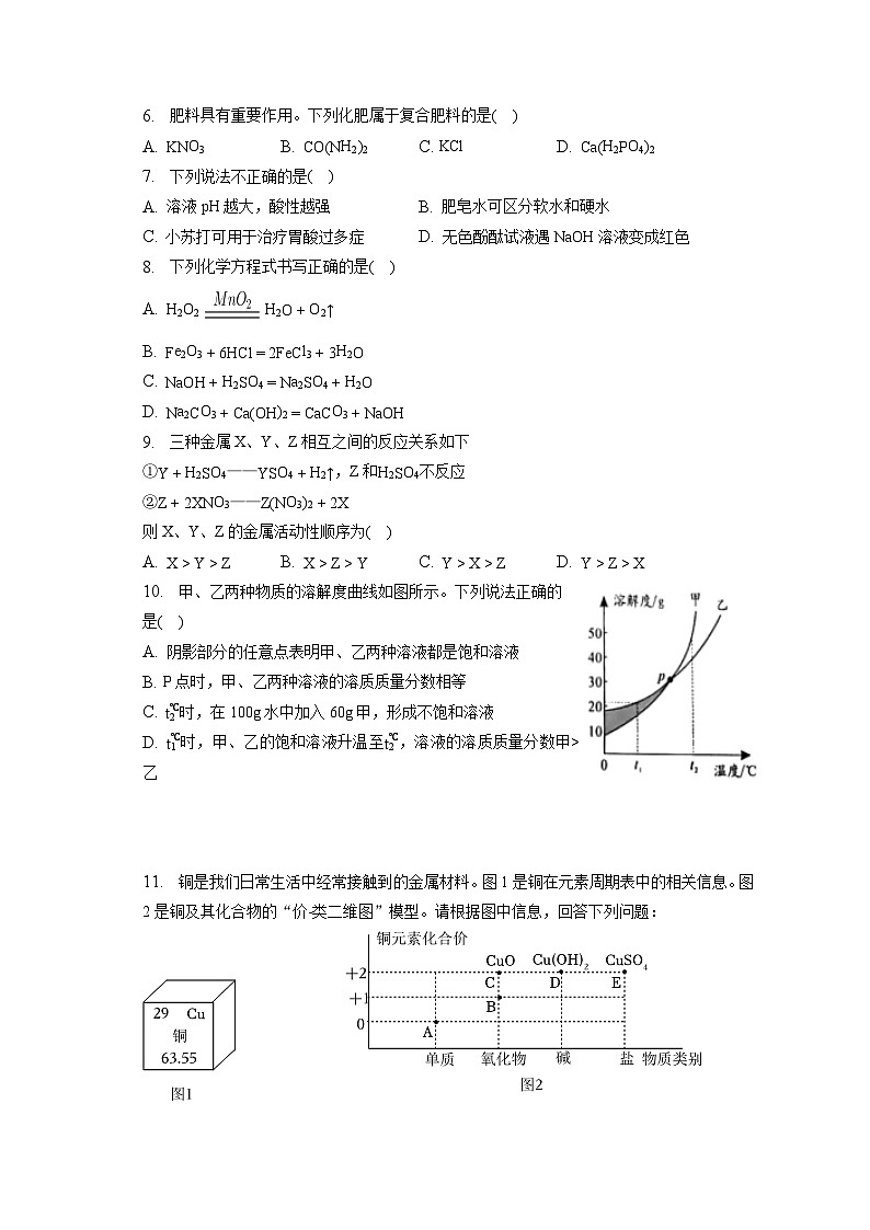 2023年湖南省永州市中考化学试卷(含答案解析)02