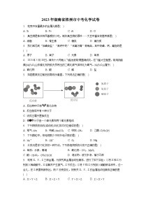 2023年湖南省株洲市中考化学试卷(含答案解析)