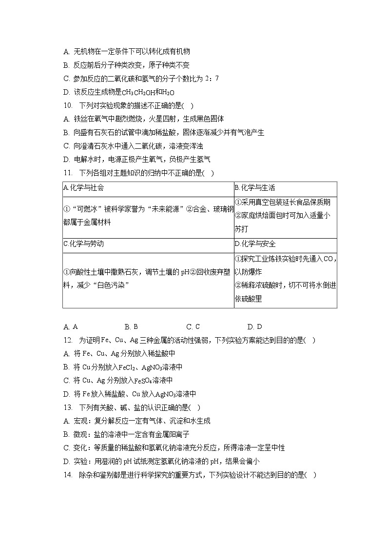 2023年山东省聊城市中考化学试卷(含答案解析)03