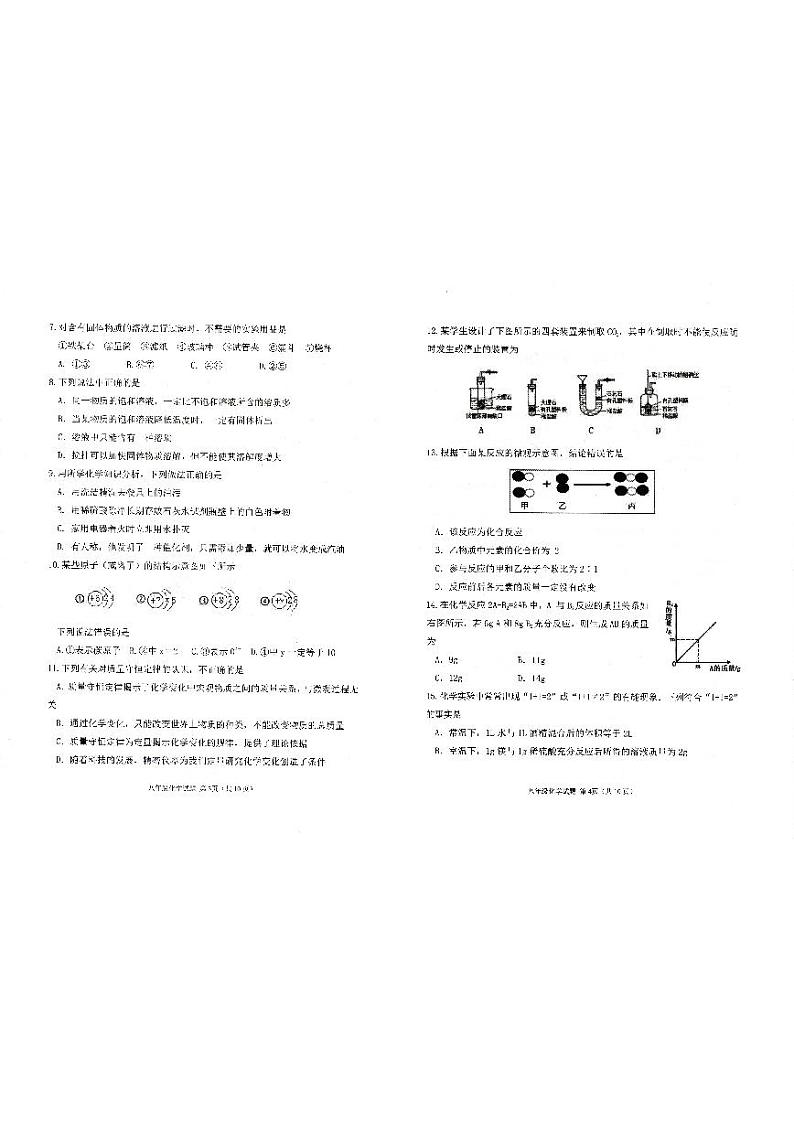 山东省滨州邹平市2022-2023学年八年级下学期期末考试化学试题02