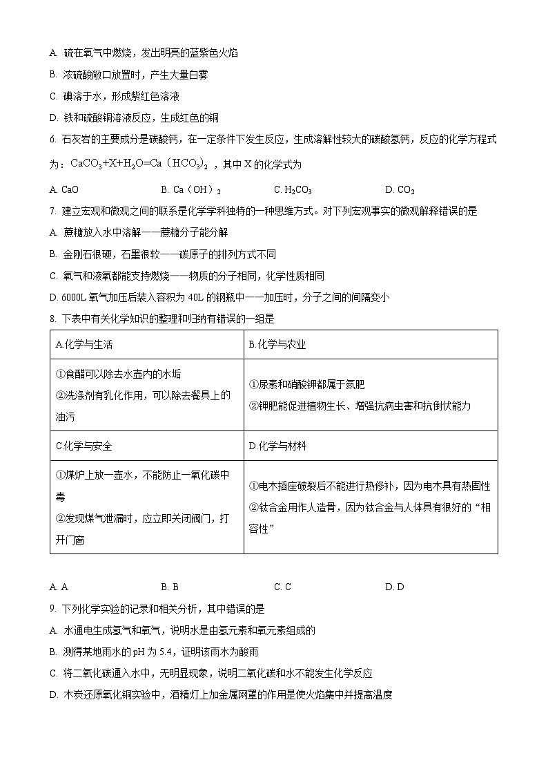 2023年黑龙江省齐齐哈尔市中考化学真题及答案解析02
