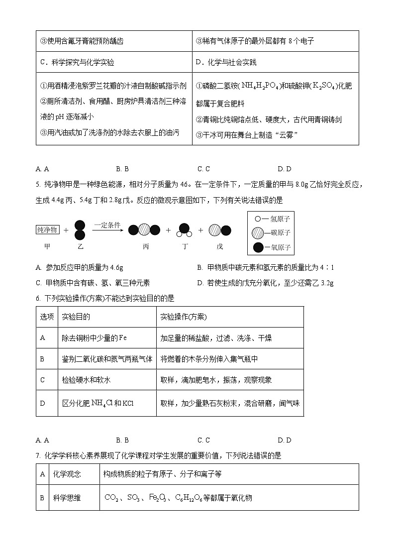 2023年湖北省随州市中考化学真题及答案解析02