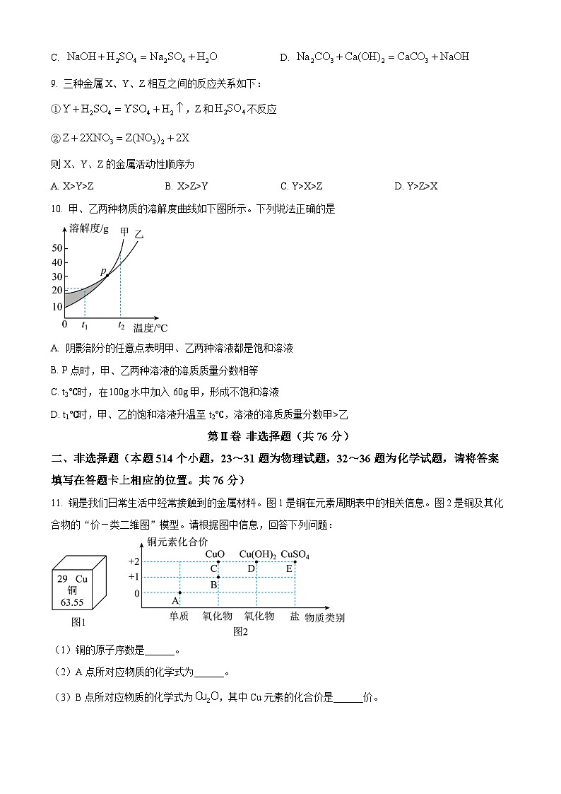 2023年湖南省永州市中考化学真题及答案解析02