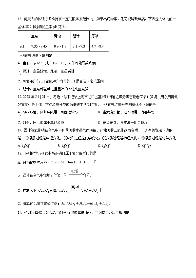 2023年湖南省株洲市中考化学真题及答案解析03