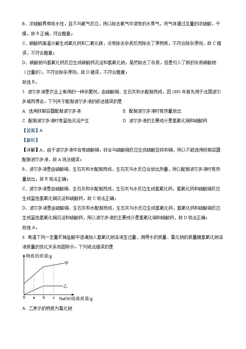 精品解析：2023年内蒙古包头市中考化学真题（解析版）第3页