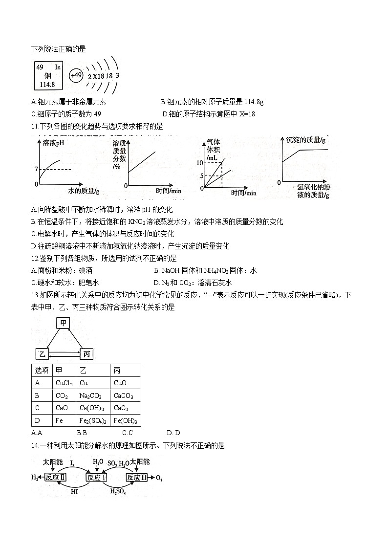 河南省周口市淮阳区冯塘乡中学等4校2022-2023学年九年级下学期3月月考化学试题第2页
