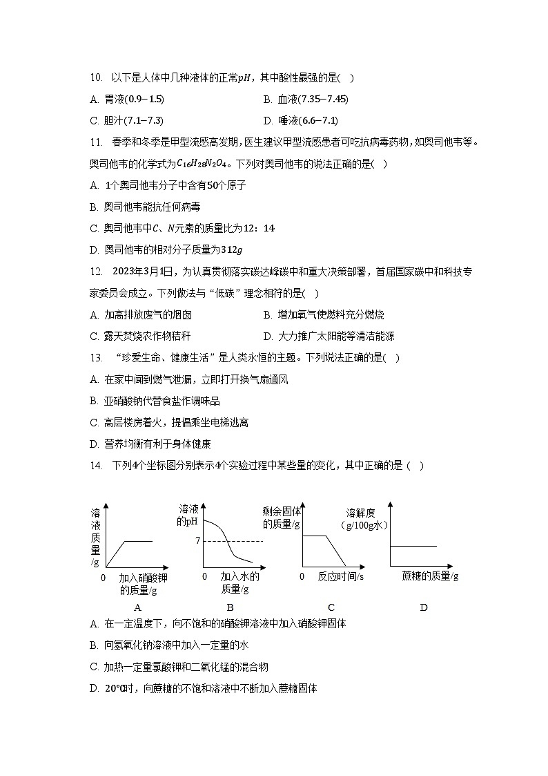 2023年湖南省娄底市中考化学二模试卷-普通用卷03