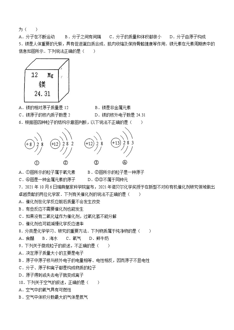 山东省济南市钢城区2022-2023学年八年级上学期期末化学试题（含答案）02