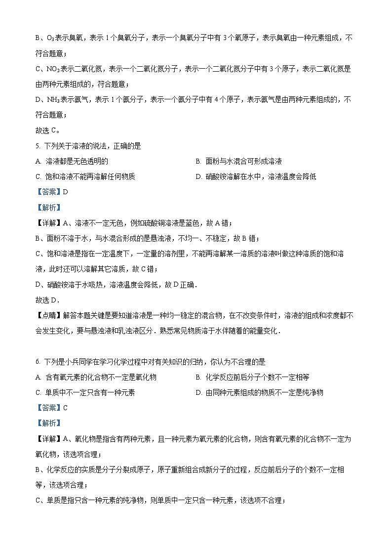 精品解析：山东省滨州市邹平市2022-2023学年八年级下学期期末化学试题（解析版）第3页