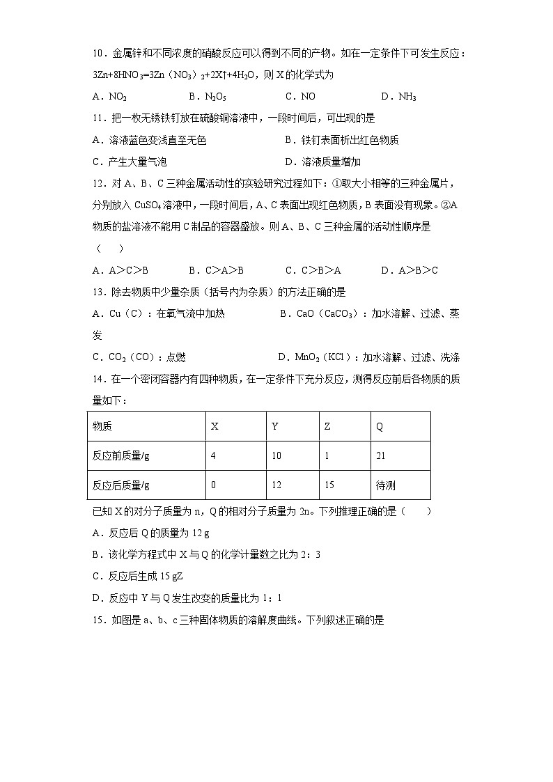 湖南省邵阳市邵东创新实验学校2020-2021学年九年级下学期第一次月考化学试题第3页