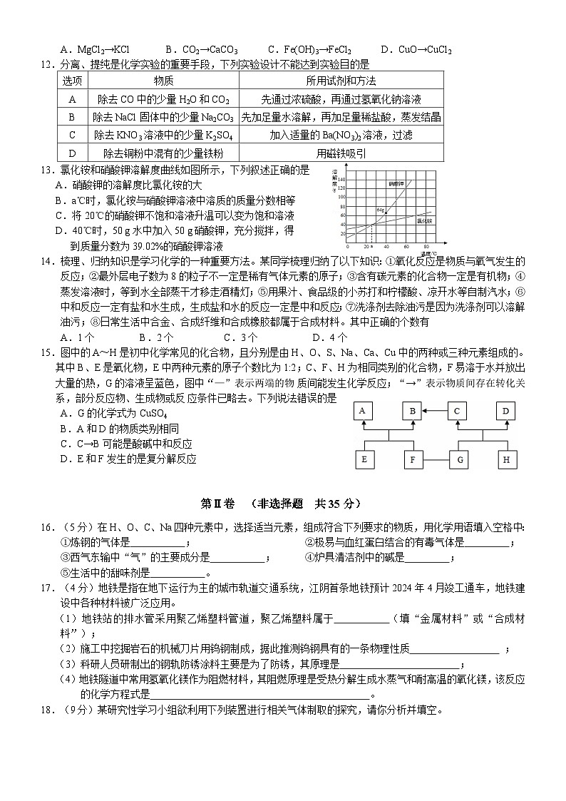 江苏省江阴市南菁中学2020-2021学年九年级下学期3月月考化学试题第2页