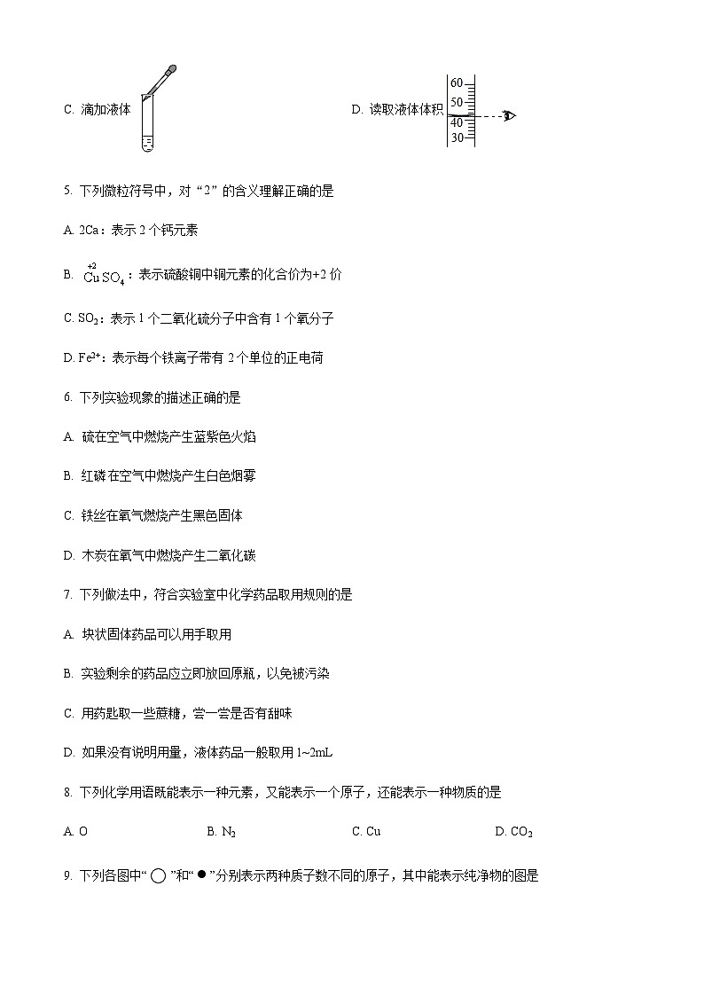 广东省珠海市紫荆中学桃园校区2022-2023学年九年级上学期期中化学试题02