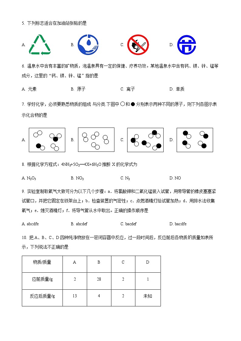 广东省清远市清新区第二中学、山塘镇初级中学等五校2022-2023学年九年级上学期期中联考化学试题02
