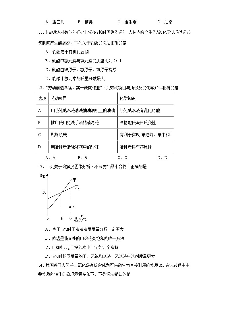 2023年广东省茂名市茂南区愉园中学第四次模拟质量监测化学试题（含解析）03