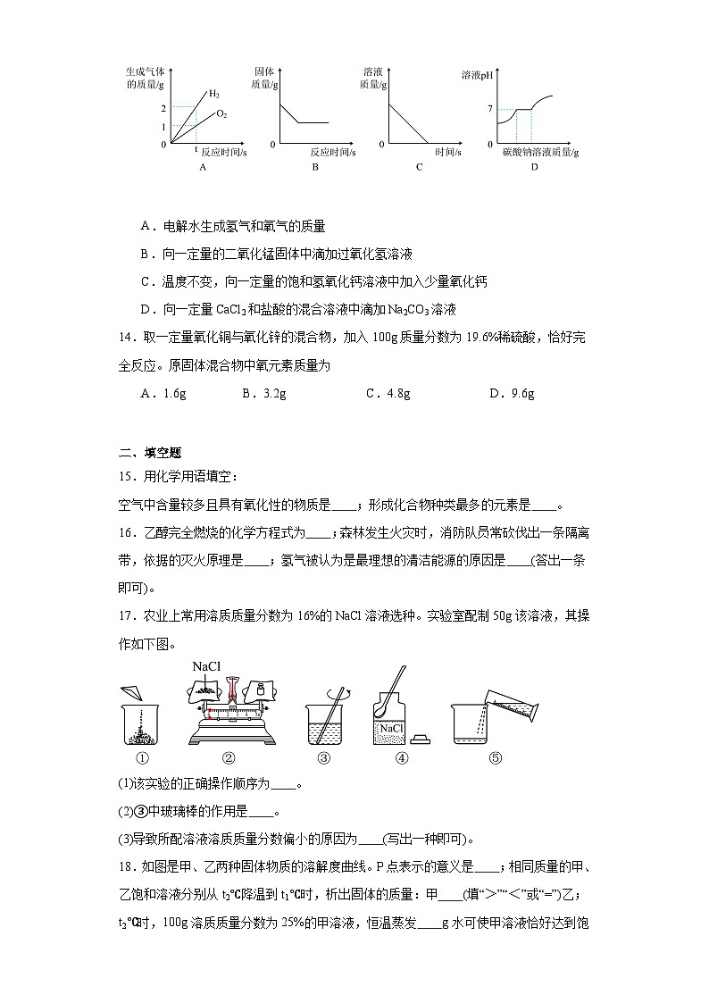 2023年河南省商丘市夏邑县第二初级中学中考压轴卷化学（二）（含解析）03