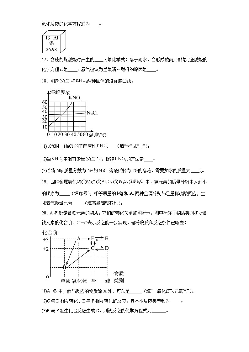 2023年河南省新乡市原阳县中考三模化学试题（含解析）第3页