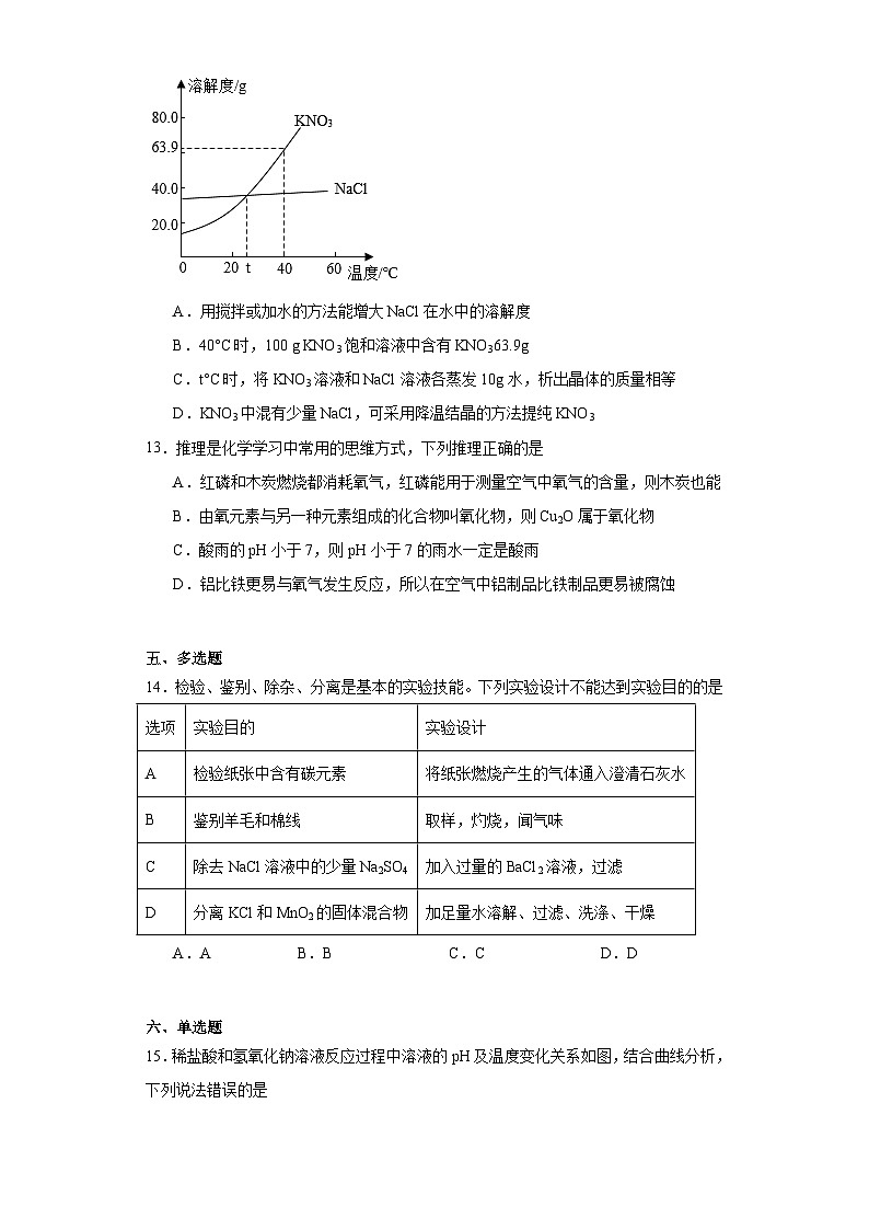 2023年江苏省泰州市海陵区中考一模化学试题（含解析）03