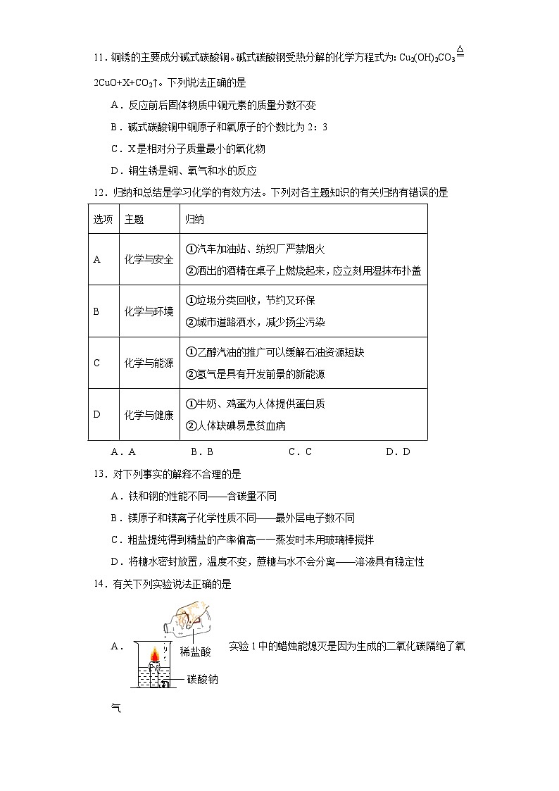 2023年黑龙江省佳木斯市抚远市第二中学、第三中学中考三模化学试题（含解析）03