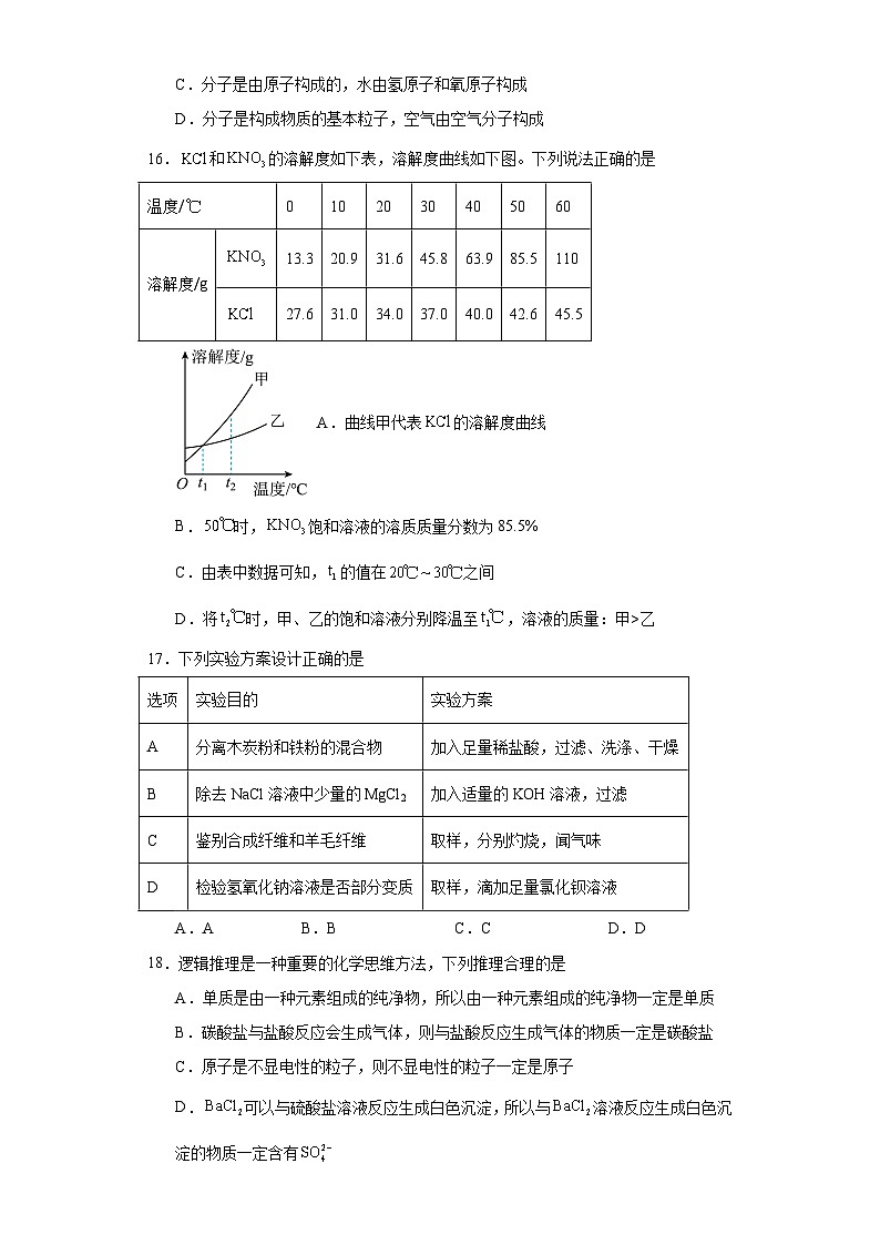 2023年广西贵港市中考二模化学试题（含解析）03