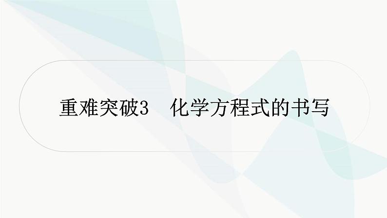 人教版中考化学复习重难突破3化学方程式的书写练习课件第1页