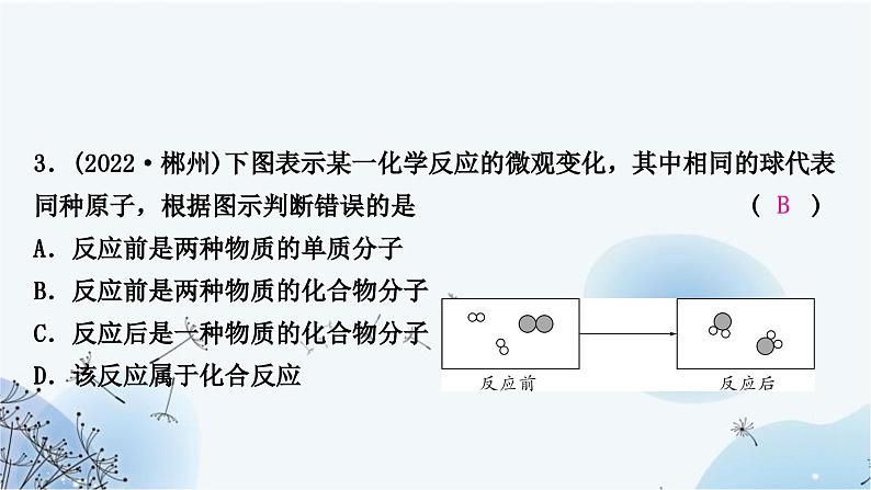 人教版中考化学复习第五单元化学方程式练习课件第6页