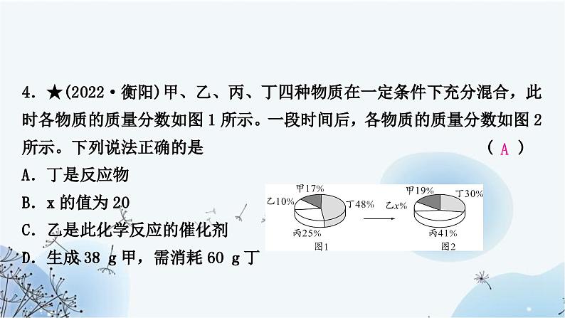 人教版中考化学复习第五单元化学方程式练习课件第7页