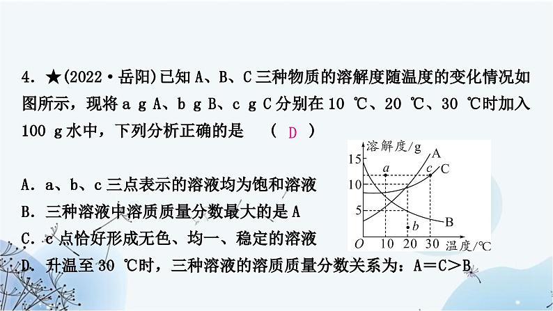 人教版中考化学复习第九单元溶液练习课件第8页