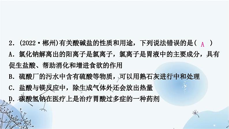 人教版中考化学复习第十一单元盐化肥练习课件第5页