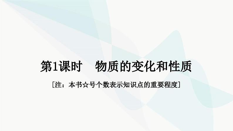 人教版中考化学复习第一单元走进化学世界第1课时物质的变化和性质教学课件第2页