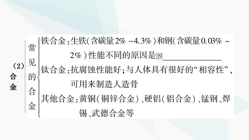 人教版中考化学复习第八单元金属和金属材料第1课时金属材料金属资源的利用和保护教学课件07