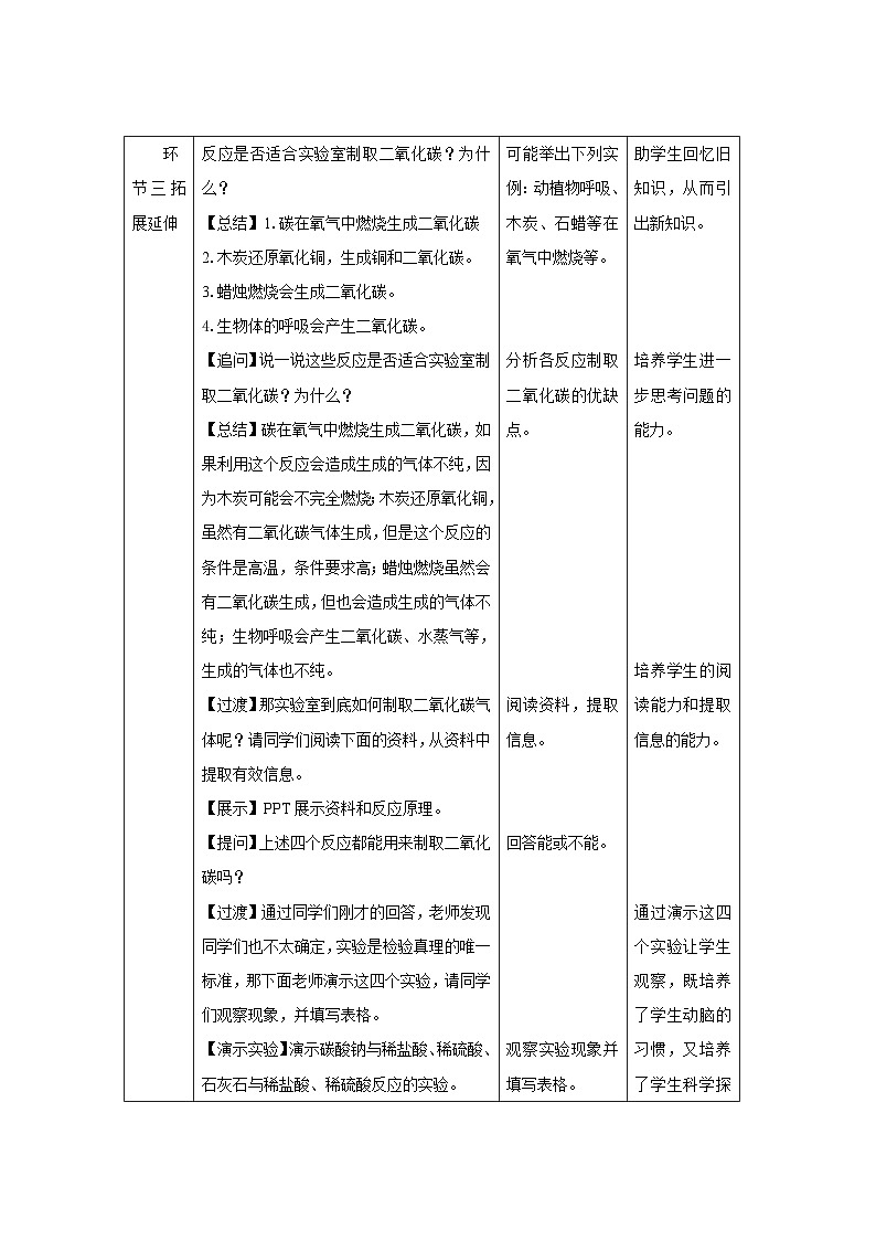 人教版九年级化学上册 课题2 二氧化碳制取的研究 教案第2页