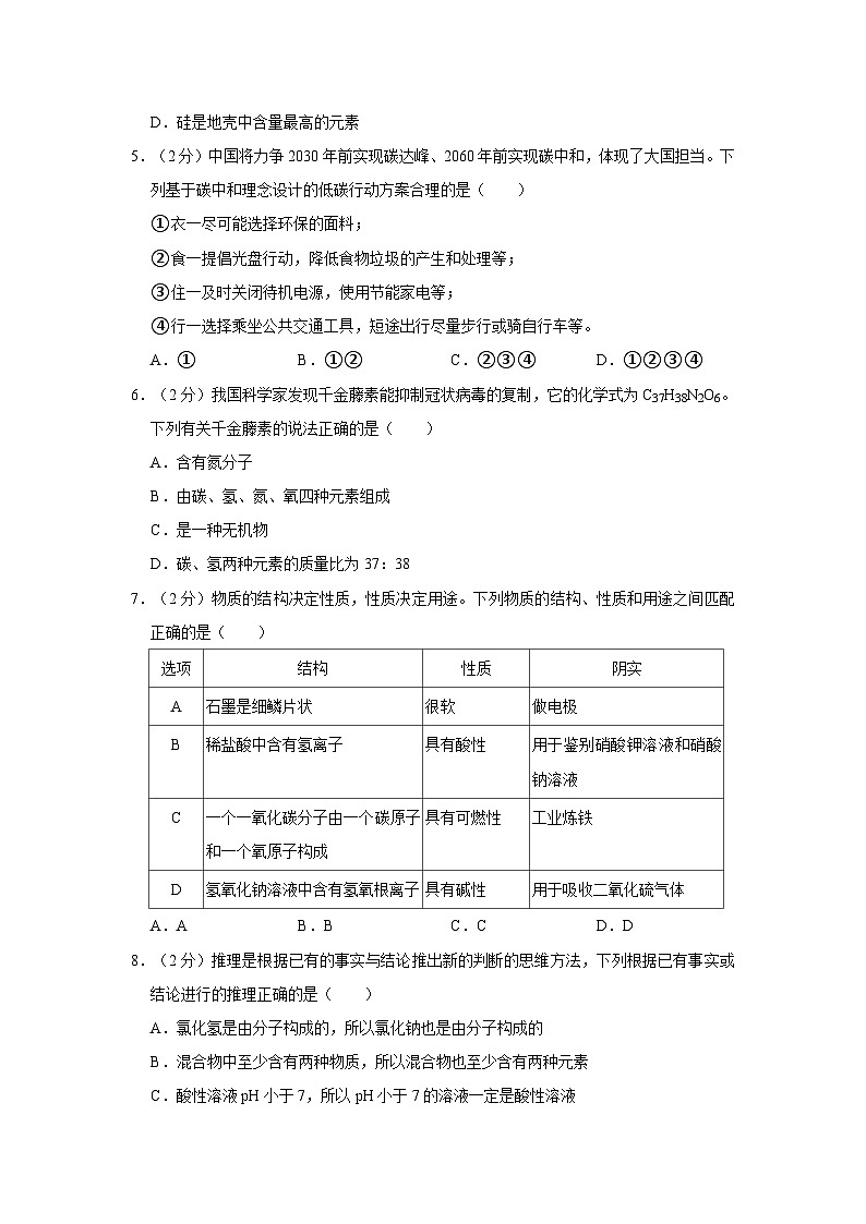 2023年宁夏银川市兴庆区中考化学模拟试卷第2页