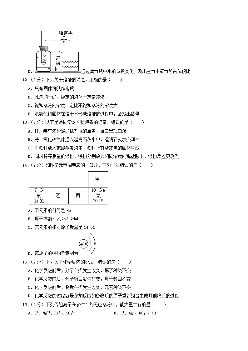 _2022年广西来宾市中考化学真题及答案第3页