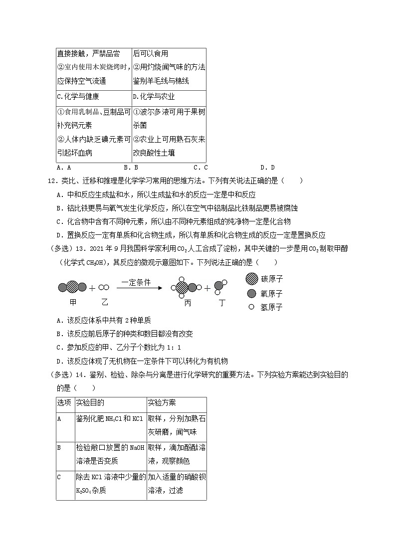 _2022年山东烟台中考化学试题及答案03