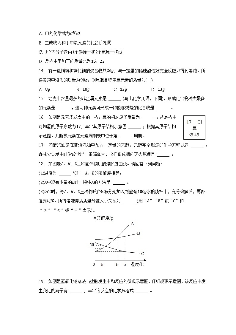 2023年河南省周口市淮阳重点中学中考化学模拟试卷（含解析）第3页