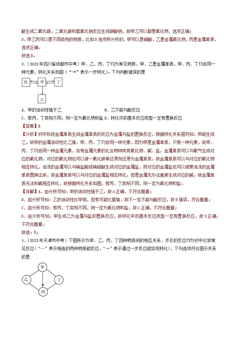2023年中考化学真题分类汇编——专题17 推断题（全国通用）02