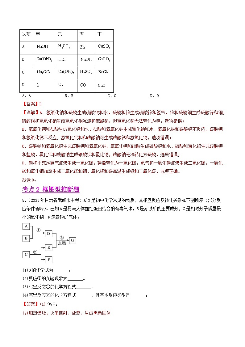 2023年中考化学真题分类汇编——专题17 推断题（全国通用）03