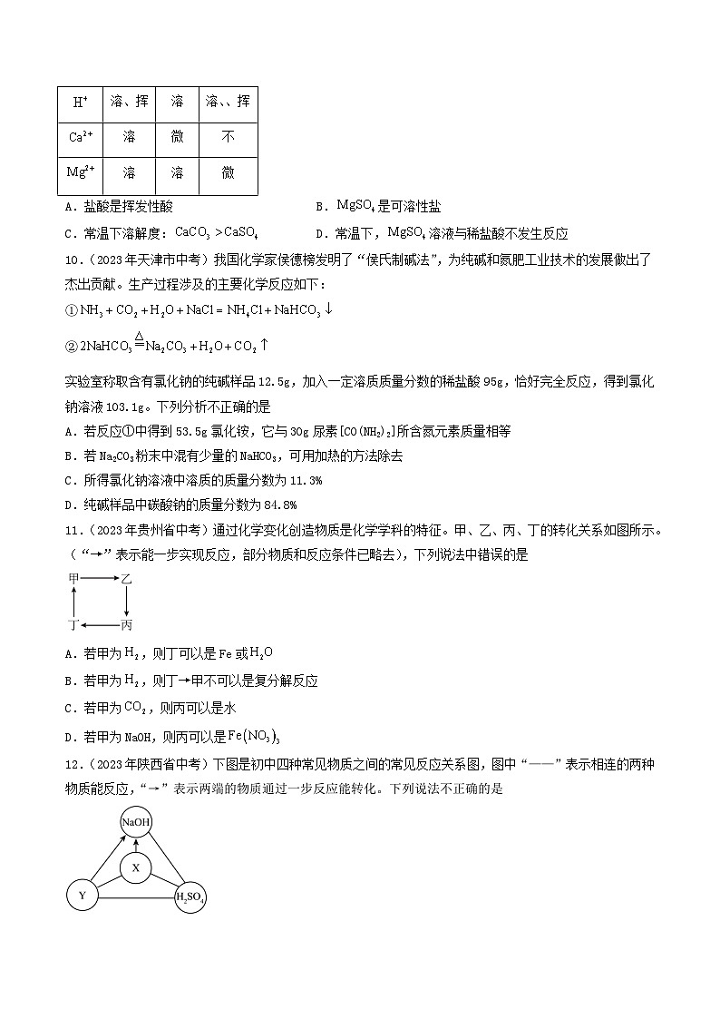 专题12 盐和化肥（全国通用）（原卷版）第3页