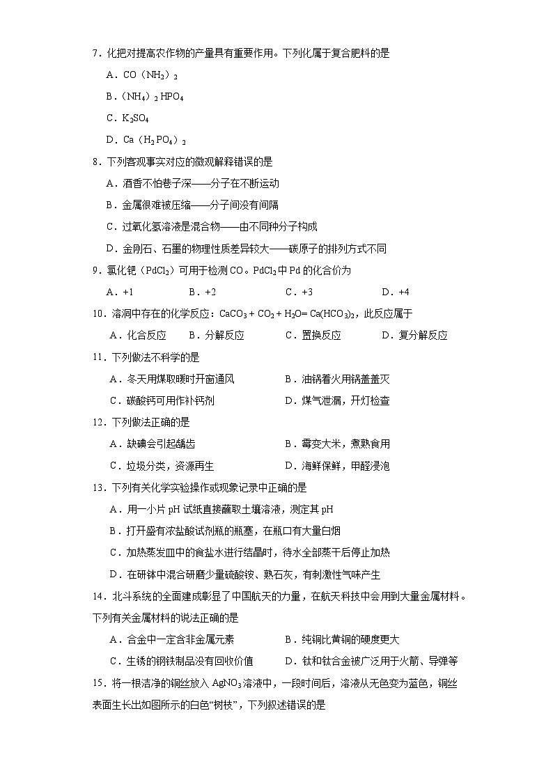 2021年广西百色市田阳区中考一模化学试题（含解析）02