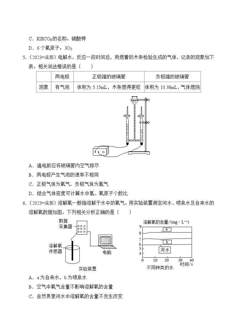 中考化学真题汇编第2期04 自然界的水03