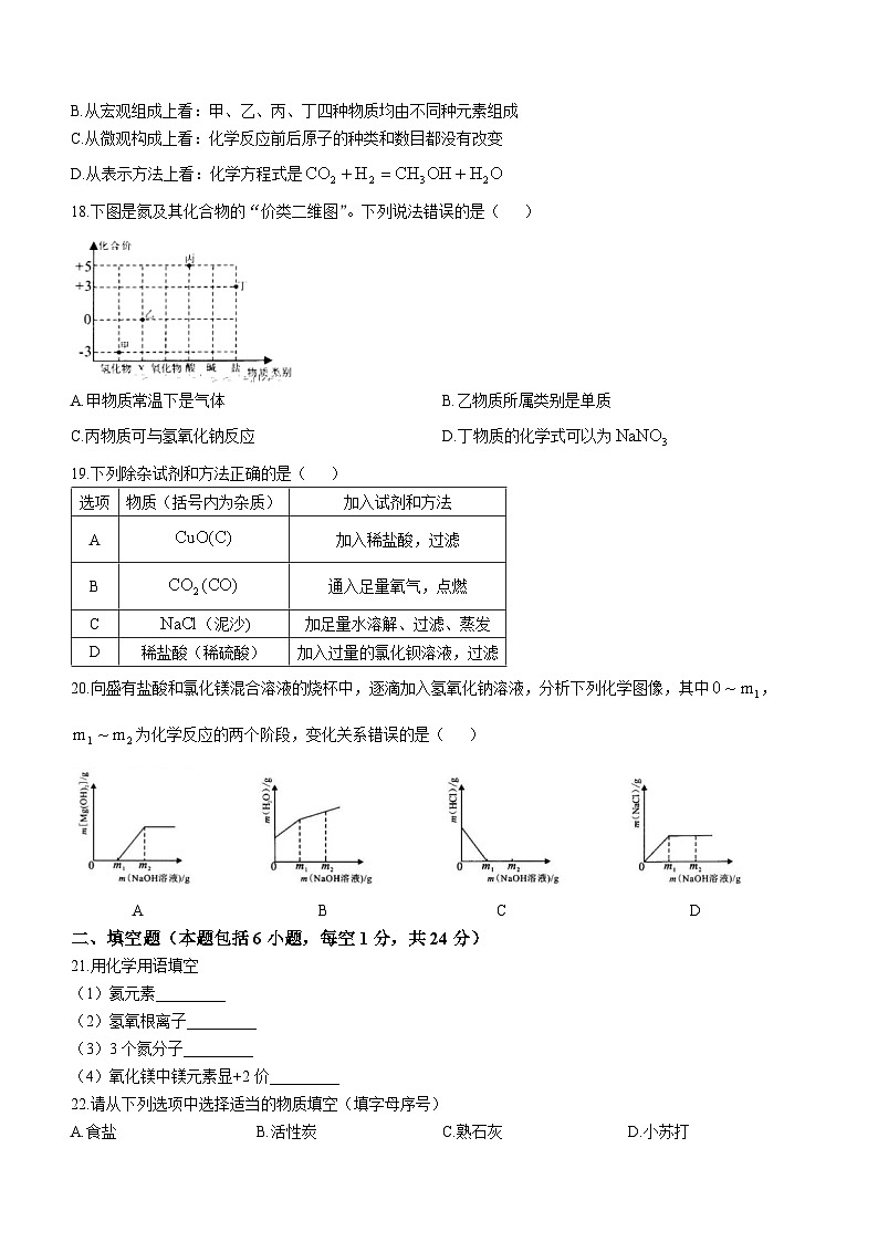 2023年湖南省湘潭市中考化学真题03