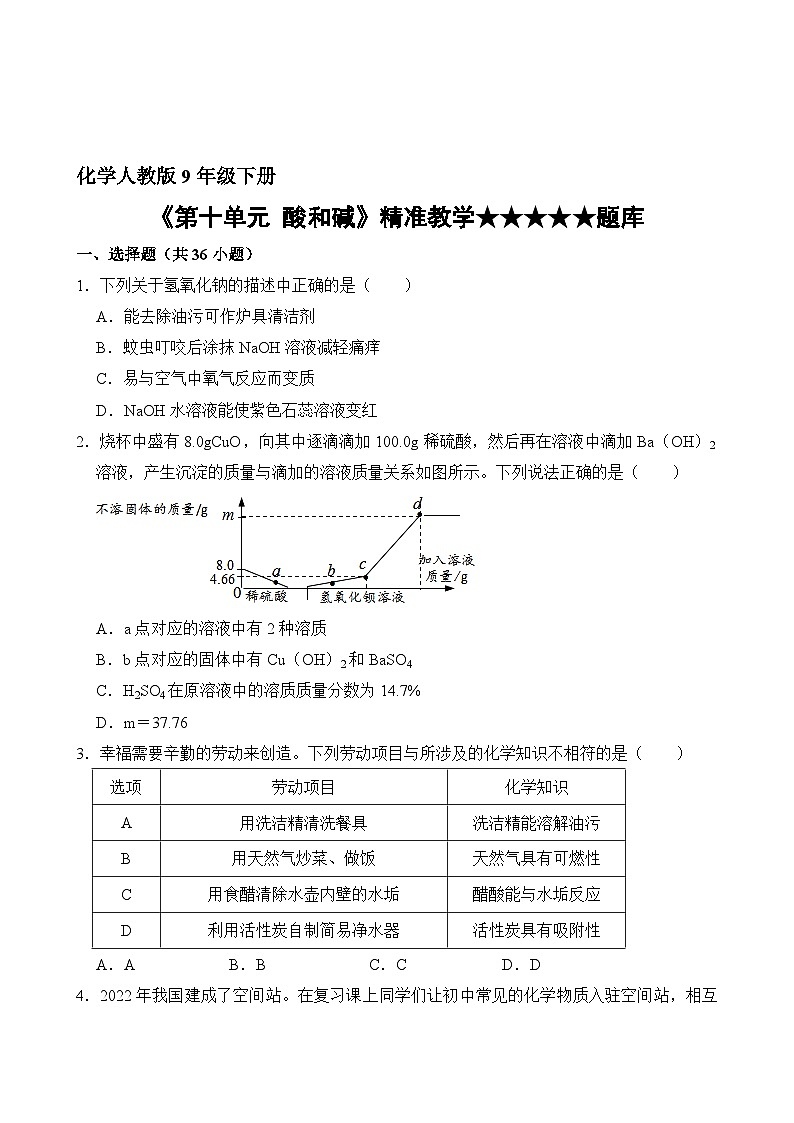 化学人教版9年级下册第10单元精准教学★★★★★题库02