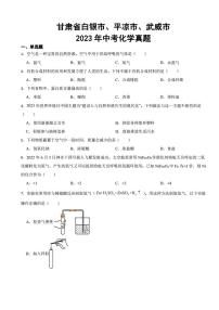 甘肃省白银市、平凉市、武威市2023年中考化学真题(附参考答案)