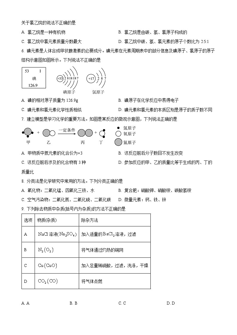 2023年山东省威海市中考化学真题及答案第2页