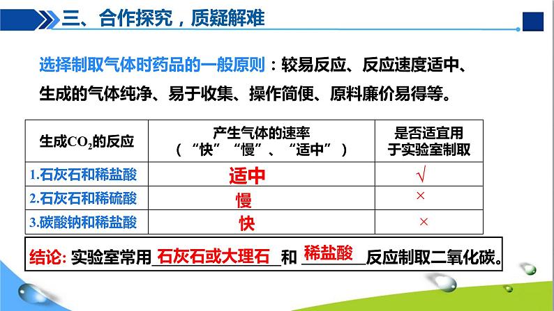 人教版初中化学九年级上册第六单元 课题2二氧化碳制取的研究课件08