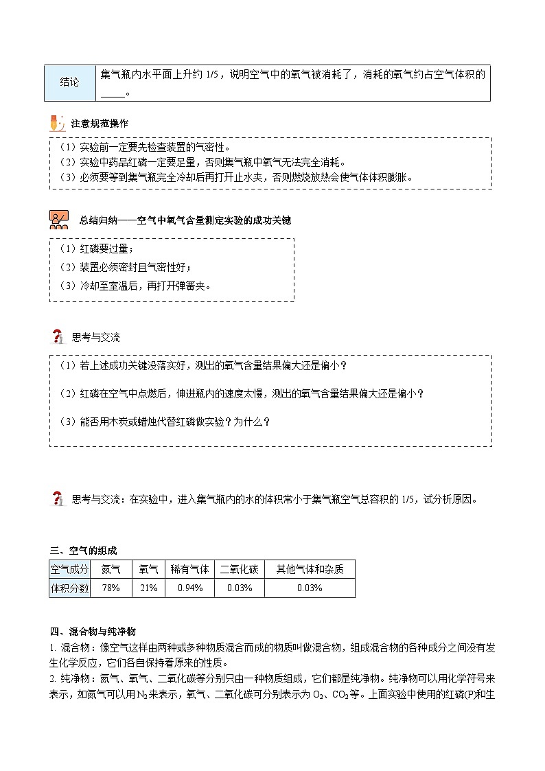 【同步讲义】人教版化学九年级上册--2.01.1 空气的组成（word讲义）03