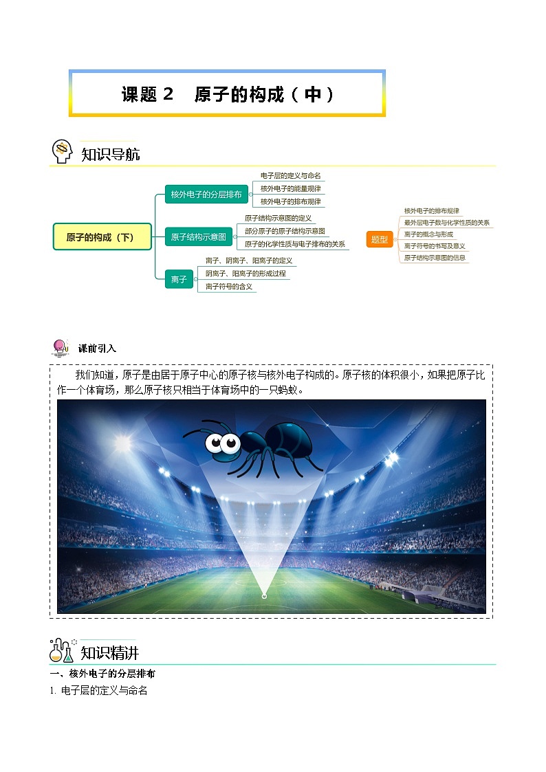 【同步讲义】人教版化学九年级上册--3.02原子的结构（中）（word讲义）01