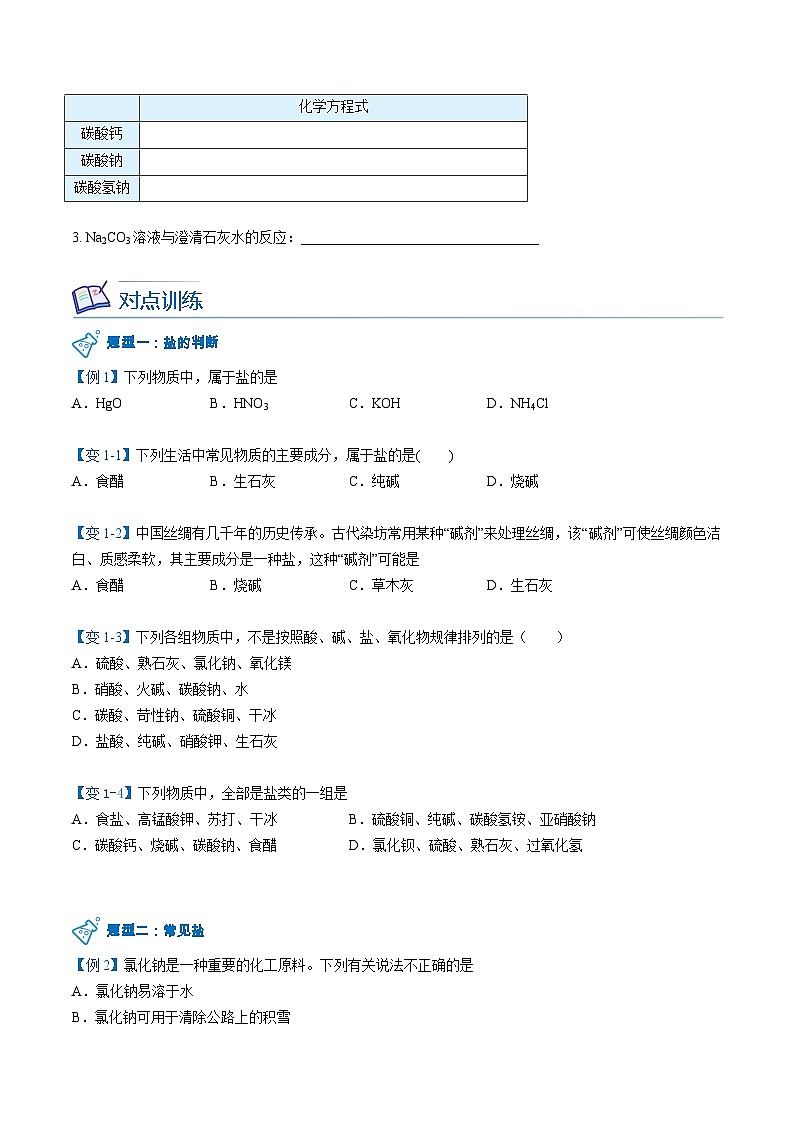 【同步讲义】人教版化学九年级下册--1101 生活中常见的盐（上）03